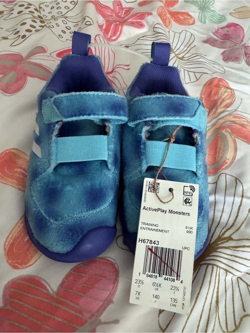 adidas Monster's Inc  Kids Light Blue and Purple furry Sneakers